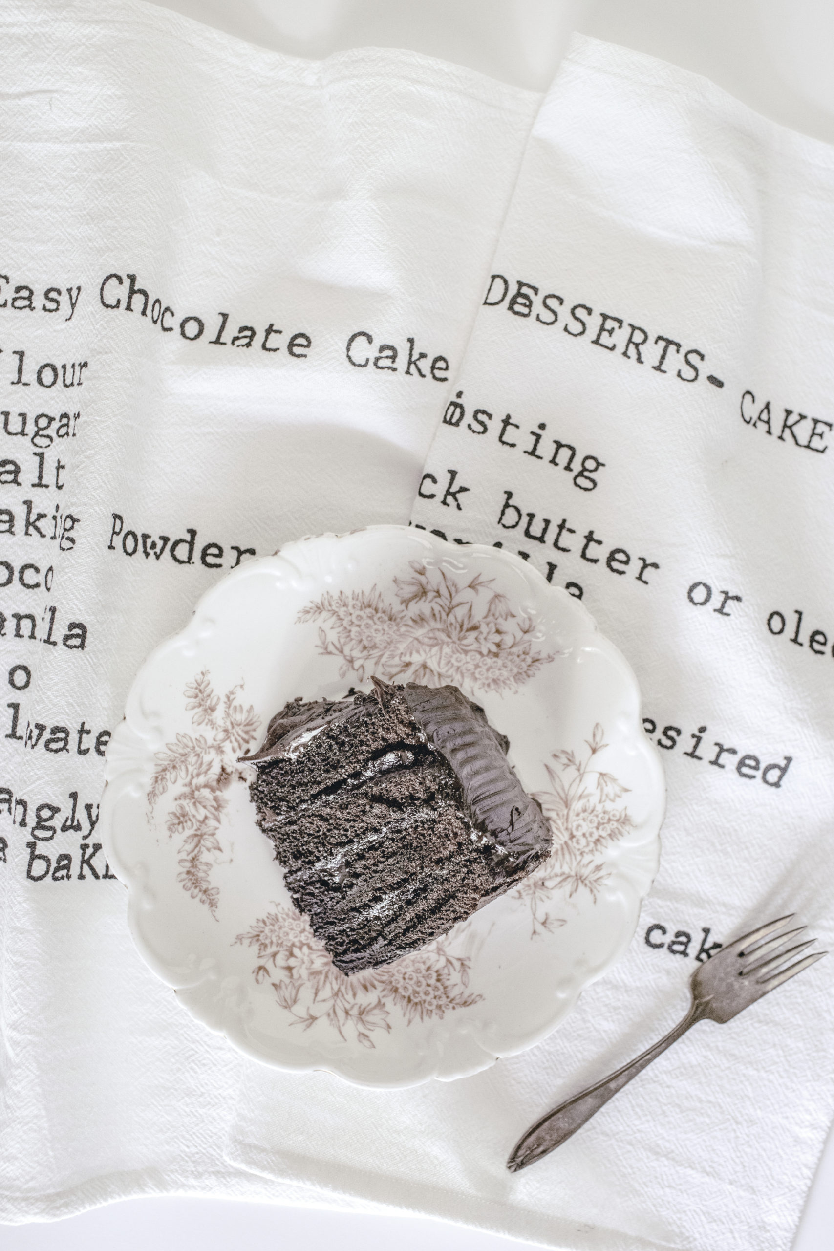 chocolate cake recipe tea towel
