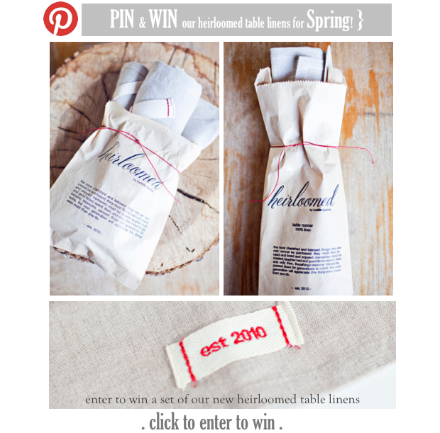 Tabletop linens giveaway
