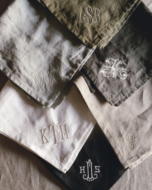 Custom embroidery, refreshed & personalized to add to your goods. A monogrammed linen makes the perfect gift for housewarmings & wedding shower gifts.