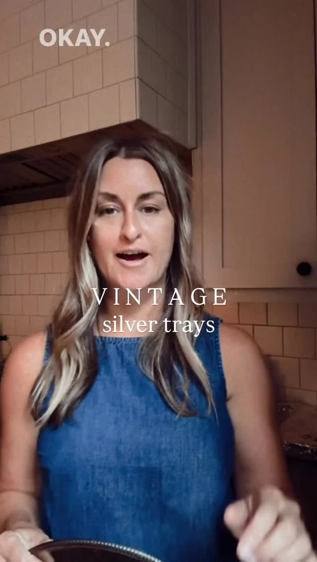 I received this comment from a DM asking what I do with all my vintage silver trays.

so, I thought I would share three really functional ways. You can use a silver tray in your home. Keep in mind we sell these in the Vintage Goods section of our shop online so you can create your own little curated arrangement in your home for yourself.