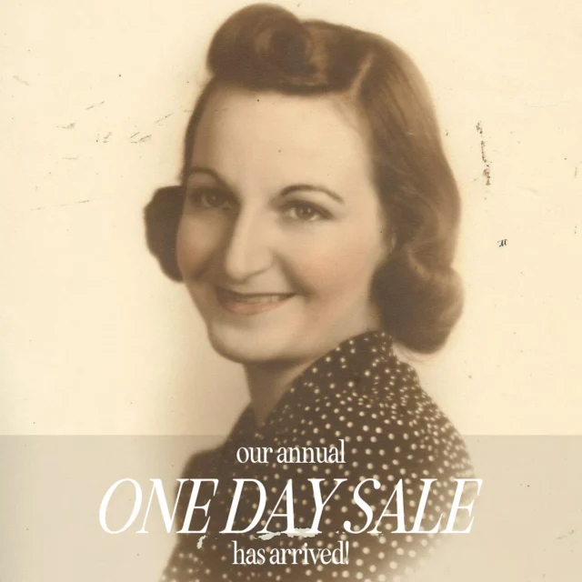 I founded our company with my grandmother, sewing each apron by hand around her kitchen table. If you’ve been with us awhile now, you know the drill for this special day.

In memory of my grandmother’s birthday each year, we hold our annual One Day Sale, our biggest sale of the year (yes, bigger than our Black Friday / Cyber Monday sale). This is our 19th year running our sale, and we hope to have many more years left in us.

Enjoy 30% off today with code GRANDMA2025

Thank you so much for your support of our brand 🖤

*Some restrictions apply. Offer valid 11/12/25 only and cannot be applied to previously placed order. Offer not valid on Interiors Collection fabric-by-the-yard, wallpaper, custom designer cushions or bolsters. Offer code cannot be combined with any other discounts.