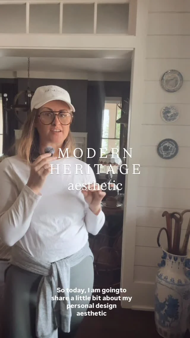 Modern Heritage is what I’ve coined my personal design aesthetic.

It’s layered, collected, timeless and cannot be rushed. It has a story to tell. It’s both classic but also clean design for today so as not to be dated. 

Today I’m breaking down the layers and details that I think makes this design aesthetic really come together. 🖤