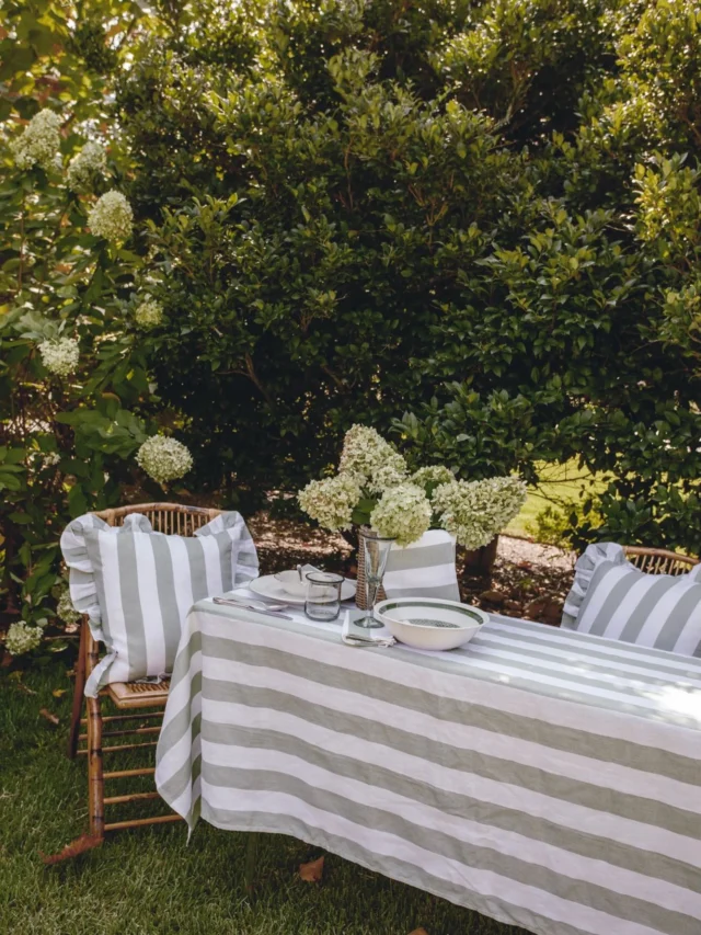 The upcoming spring season means new reasons to gather from bridal showers and baby celebrations to Easter, brunch and garden lunches. 

Spring is made for setting the table, our broad stripe table linens in sage green, bring a fresh timeless touch to every occasion ahead.