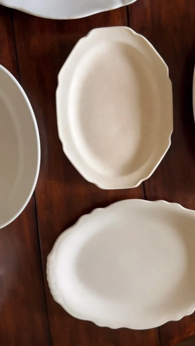 I R O N S T O N E : Just a few of the pieces in stock right now for our Ironstone Platters in the Vintage Goods shop 🤍🤍
